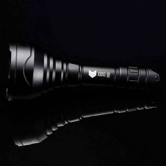 Nightfox XB10 940nm Low Glow Infrared Torch | Side angle with black background